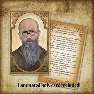 St. Maximilian Kolbe Pendant & Holy Card Gift Set