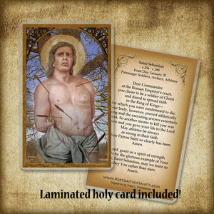 St. Sebastian Pendant & Holy Card Gift Set