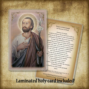St. Joseph, Husband of Mary Pendant & Holy Card Gift Set