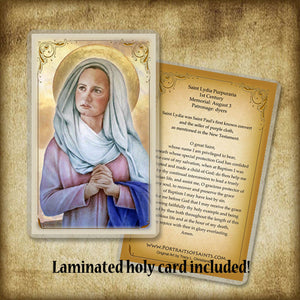 St. Lydia Purpuraria Pendant & Holy Card Gift Set