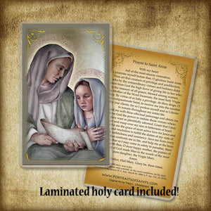 St. Anne and the Child Mary Pendant & Holy Card Gift Set