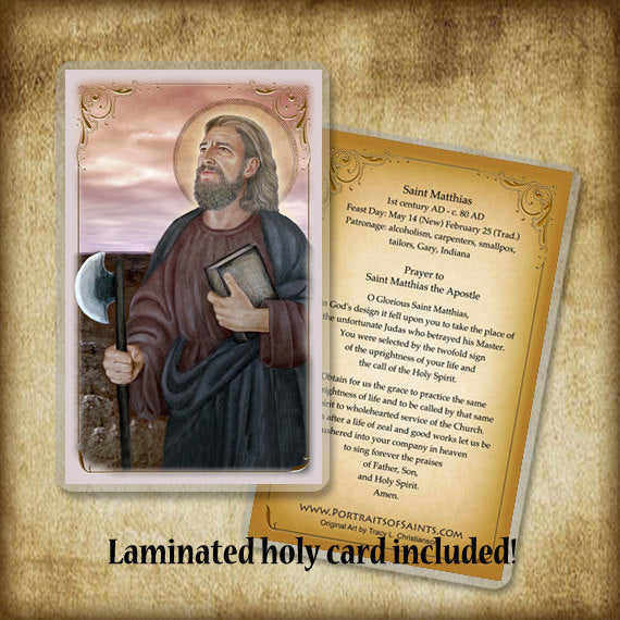 St. Matthias Pendant & Holy Card Gift Set - Portraits of Saints