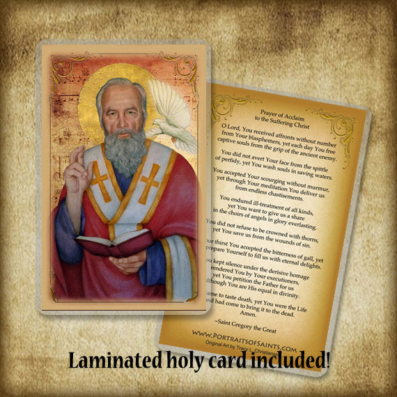 St. Gregory the Great Pendant & Holy Card Gift Set - Portraits of Saints