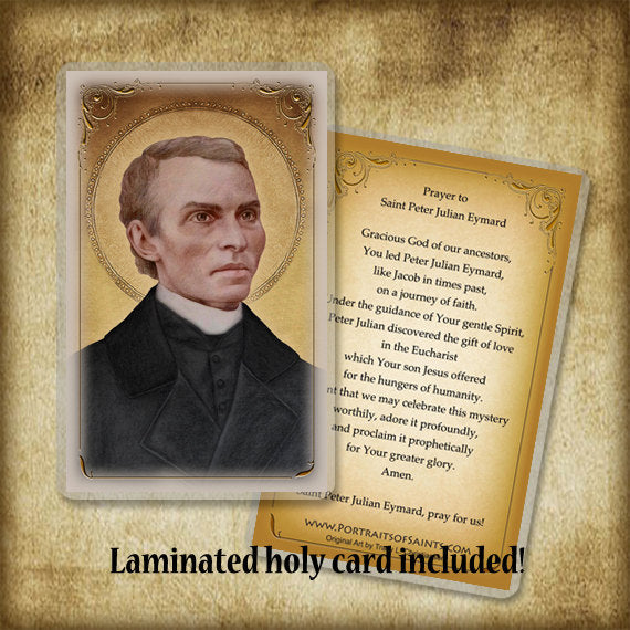 St. Peter Julian Eymard Pendant & Holy Card Gift Set - Portraits of Saints