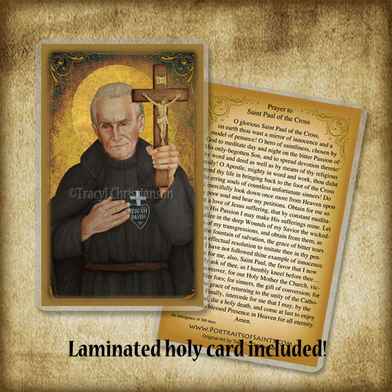 St. Paul of the Cross Pendant & Holy Card Gift Set - Portraits of Saints