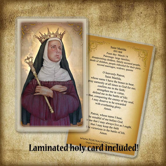 St. Matilda Pendant & Holy Card Gift Set - Portraits of Saints