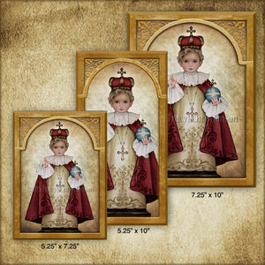 Infant of Prague Plaque & Holy Card Gift Set