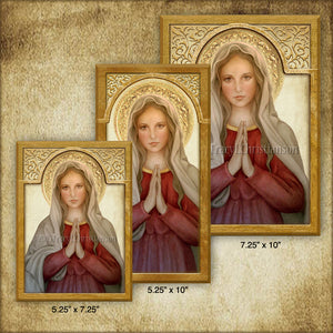 Mary, Mother of God Plaque & Holy Card Gift Set