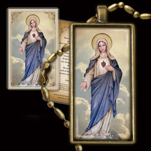 Immaculate Heart (full-length) Pendant & Holy Card Gift Set