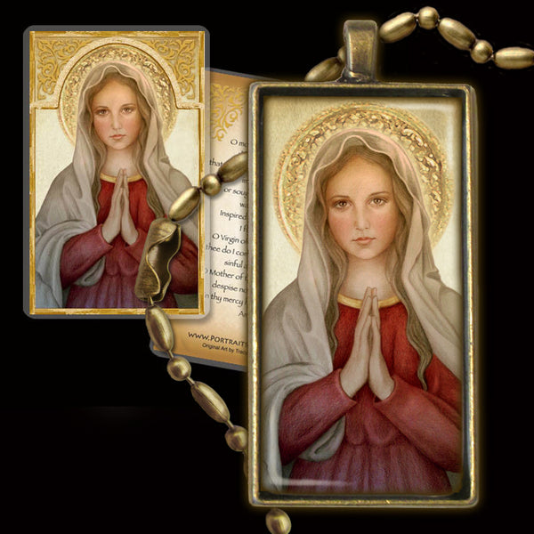 Mary, Mother of God Pendant & Holy Card Gift Set - Portraits of Saints
