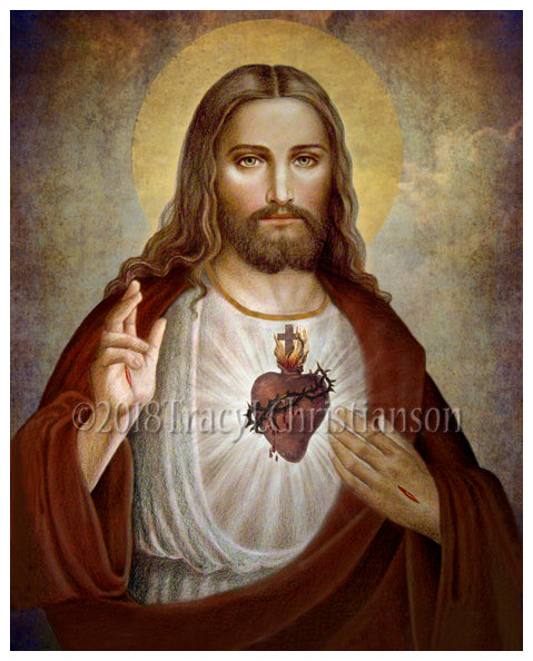 Sacred Heart of Jesus (B) Print - Portraits of Saints