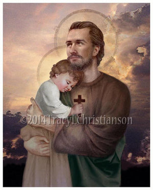 St. Joseph and Baby Jesus Print