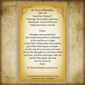St. Flora of Beaulieu Holy Card