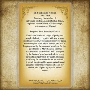St. Stanislaus Kostka Holy Card
