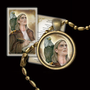 St. John the Evangelist (B) Pendant & Holy Card Gift Set