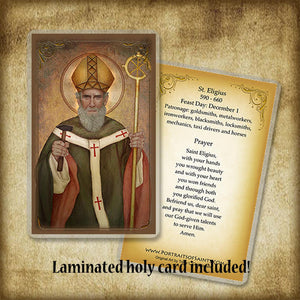 St. Eligius Plaque & Holy Card Gift Set