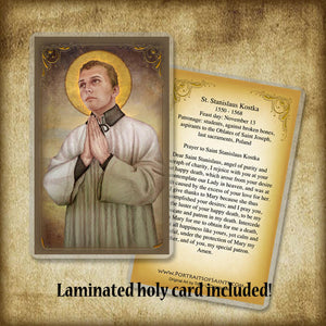 St. Stanislaus Kostka Pendant & Holy Card Gift Set