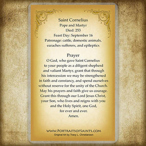 Pope St. Cornelius Holy Card