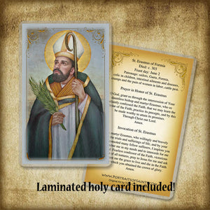 St. Erasmus of Formia Plaque & Holy Card Gift Set