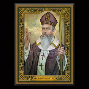 St. Finbarr of Cork Plaque & Holy Card Gift Set