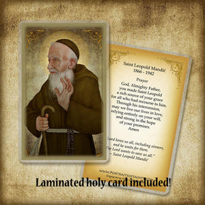 St. Leopold Mandic Pendant & Holy Card Gift Set