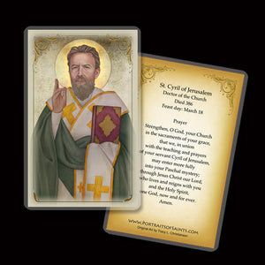 St. Cyril of Jerusalem Holy Card