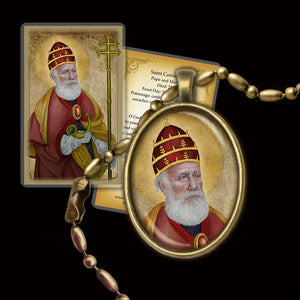 Pope St. Cornelius Pendant & Holy Card Gift Set
