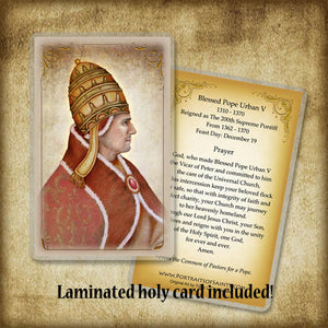 Pope Urban V Plaque & Holy Card Gift Set