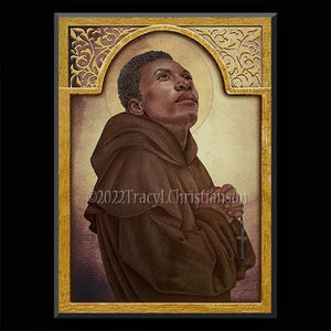 St. Benedict the Moor Plaque & Holy Card Gift Set