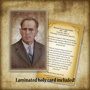 Bl. Franz Jagerstatter Pendant & Holy Card Gift Set