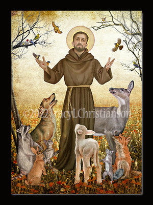 Blank Card St. Francis of Assisi and Animals