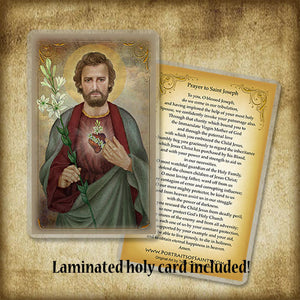 St. Joseph Chaste Heart Pendant & Holy Card Gift Set