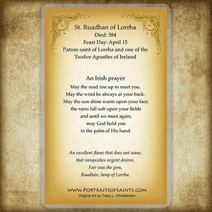 St. Ruadhan of Lorrha Holy Card