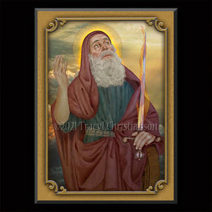 St. Elijah Plaque & Holy Card Gift Set