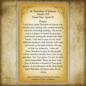 St. Theodore of Sykeon Holy Card