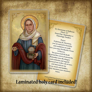 St. Hermione of Ephesus Plaque & Holy Card Gift Set
