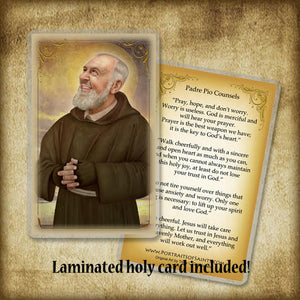 St. Padre Pio (C) Plaque & Holy Card Gift Set