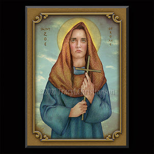 St. Zoe of Rome Plaque & Holy Card Gift Set