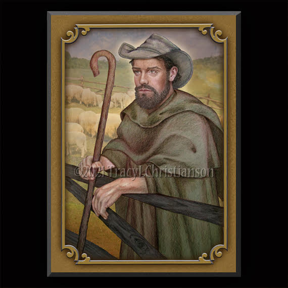 St. Drogo Plaque & Holy Card Gift Set - Portraits of Saints