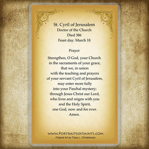 St. Cyril of Jerusalem Holy Card