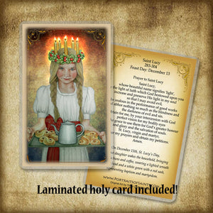 St. Lucia Plaque & Holy Card Gift Set
