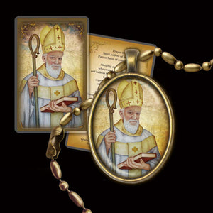 St. Isidore of Seville Pendant & Holy Card Gift Set