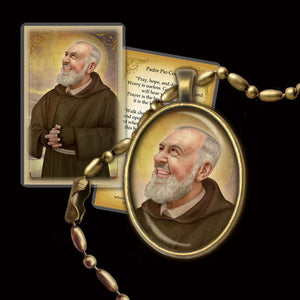 St. Padre Pio (C) Pendant & Holy Card Gift Set