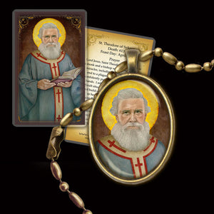 St. Theodore of Sykeon Pendant & Holy Card Gift Set