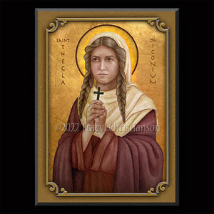 St. Thecla of Iconium Plaque & Holy Card Gift Set