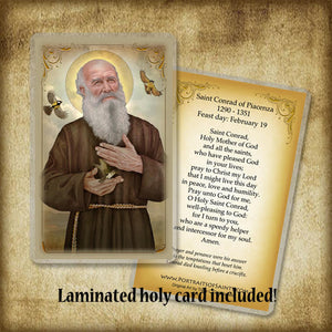 St. Conrad of Piacenza Plaque & Holy Card Gift Set