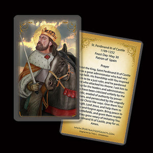 St. Ferdinand III of Castile Holy Card