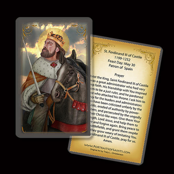 St. Ferdinand III of Castile Holy Card - Portraits of Saints