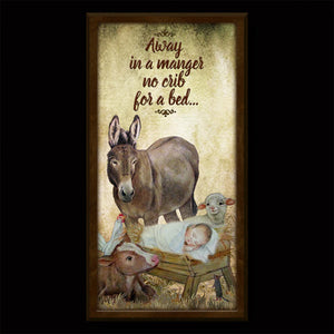Baby Jesus and Animals Inspirational Plaque