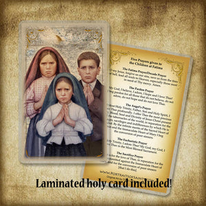 Fatima Children Plaque & Holy Card Gift Set